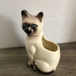 Vtg Mid Century Siamese Cat Planter